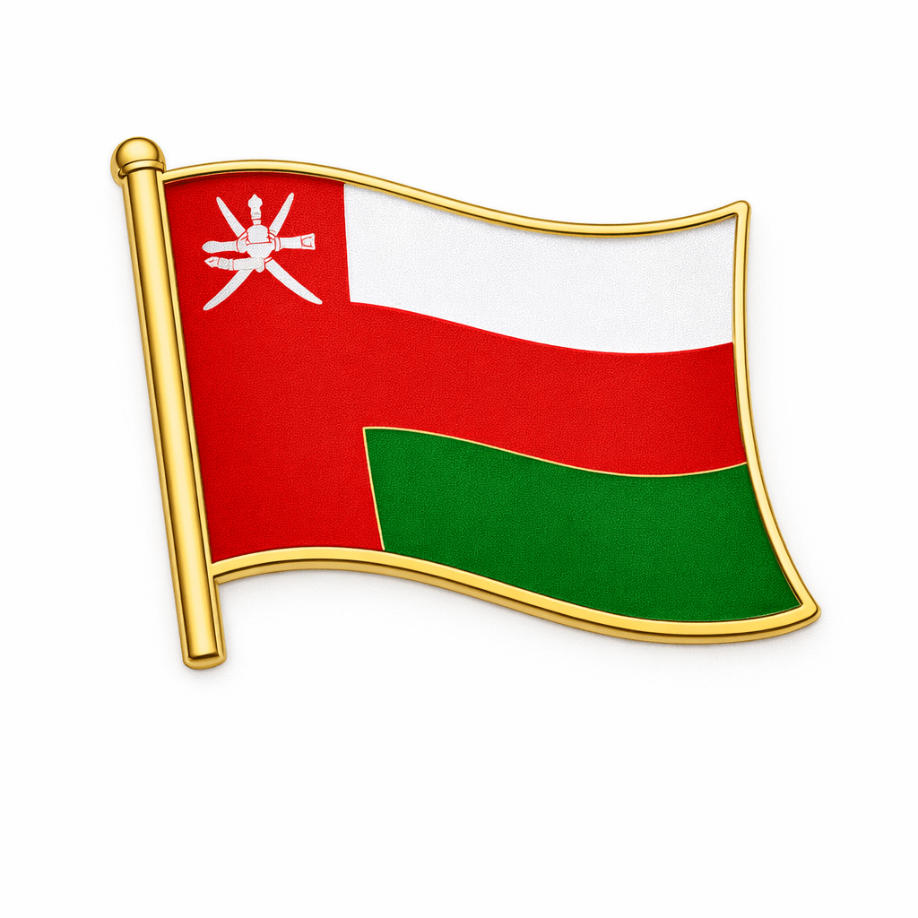 Oman Flag Metal Phone Sticker With 3M Sticky Backing - StickyPins