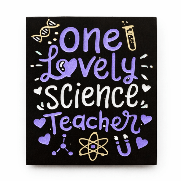 One Lovely Science Teacher Metal Phone Sticker With 3M Sticky Backing - StickyPins
