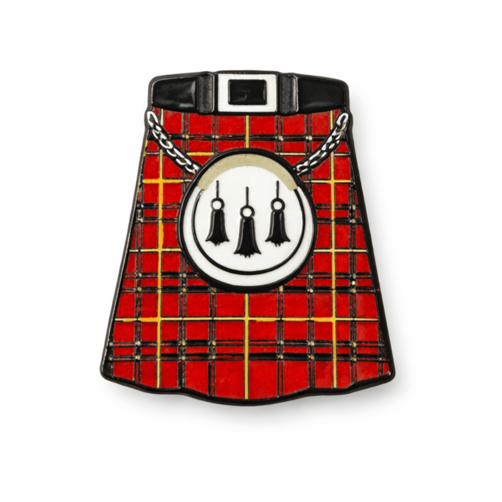 Red Tartan Kilt Metal Phone Sticker with 3M Sticky Backing - StickyPins