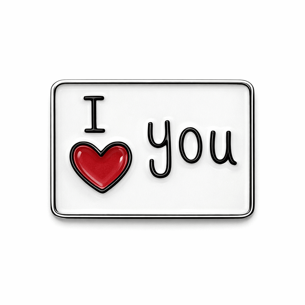 I Love You Metal Phone Sticker With 3M Sticky Backing - StickyPins