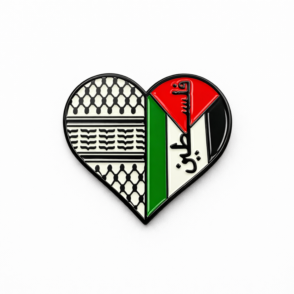 ملصق معدني للقلب والكوفية الفلسطينية للهاتف مع لاصق 3M