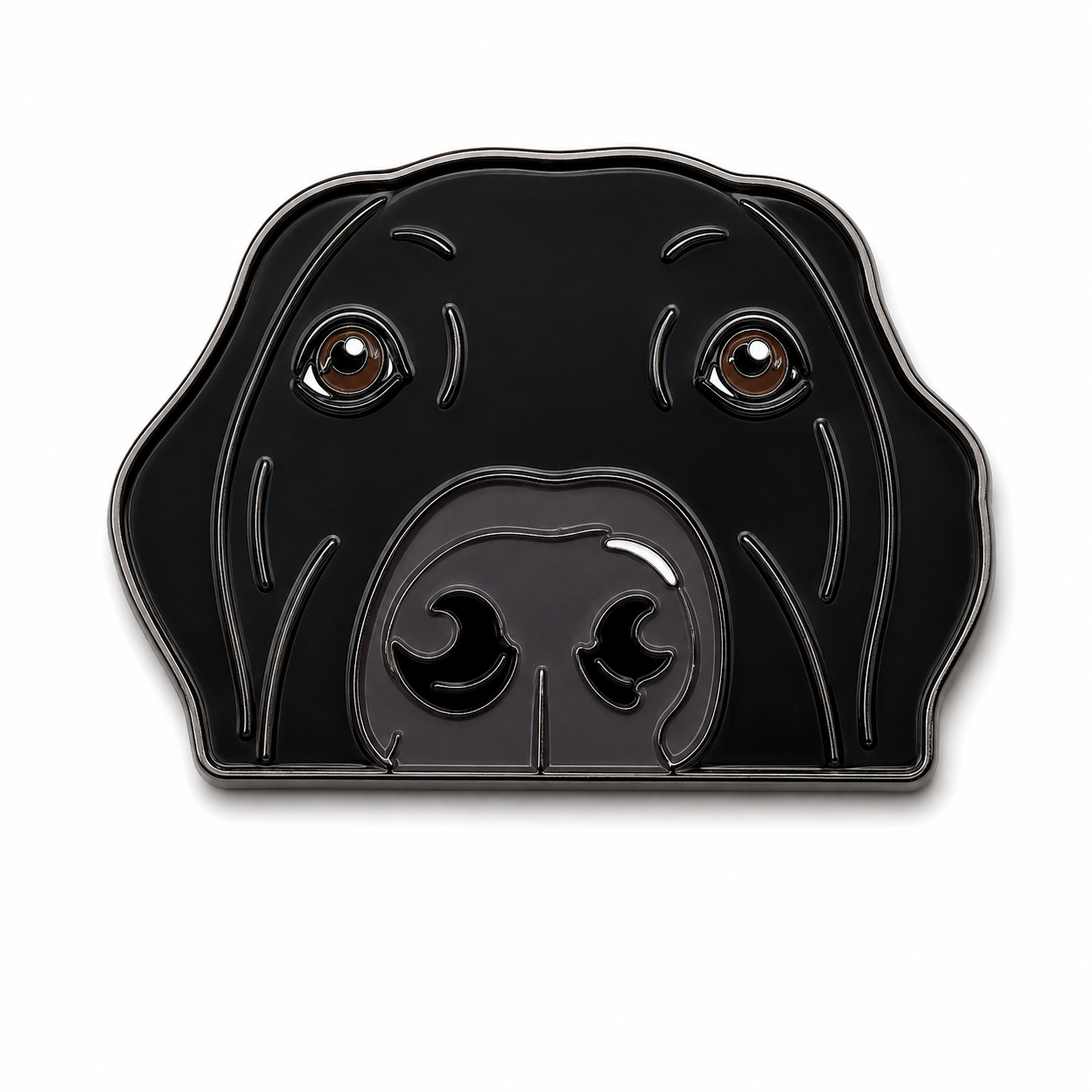 Black Labrador Peekaboo Metal Phone Sticker With 3M Sticky Backing