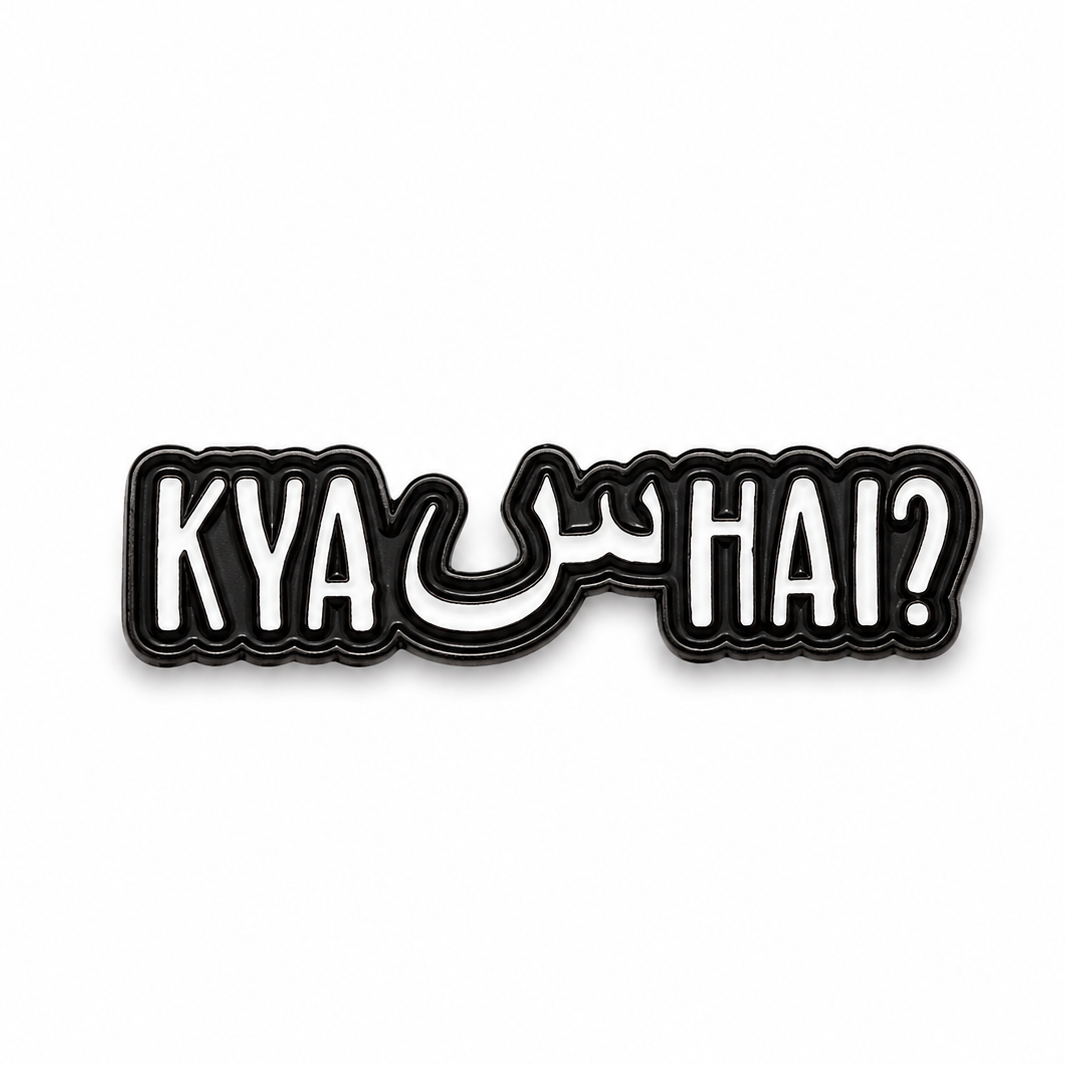 Kya Hai? Desi Metal Phone Sticker With 3M Sticky Backing