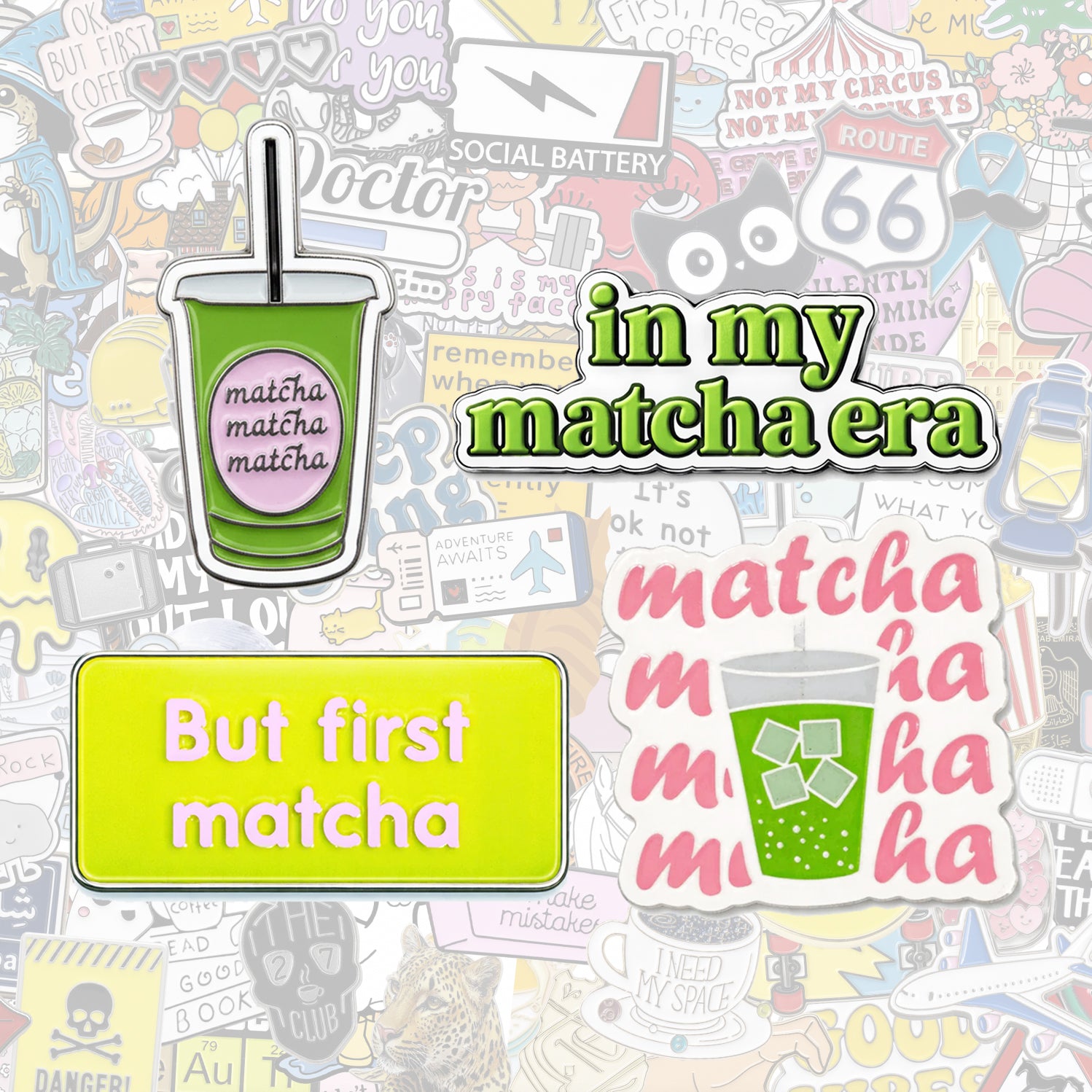Matcha Metal Phone Stickers With 3M Sticky Backing
