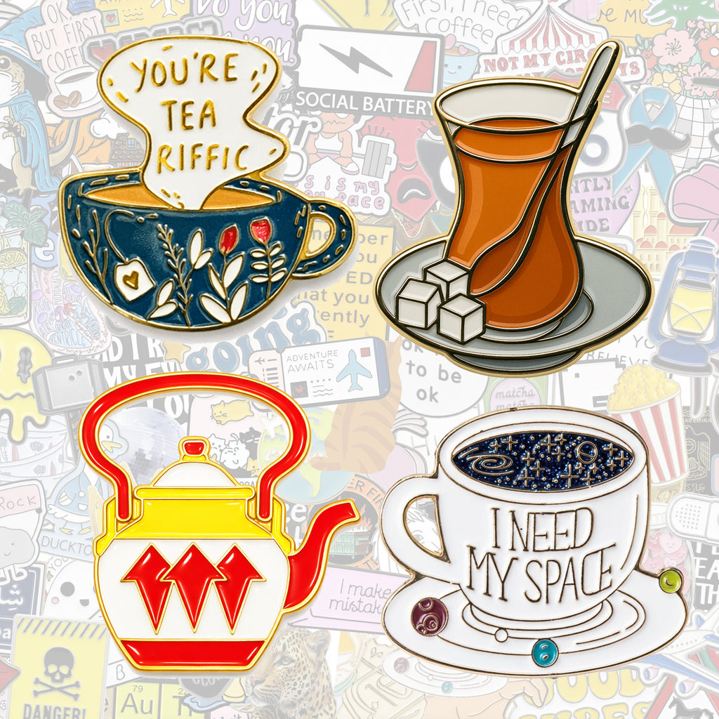 Tea Metal Phone Stickers With 3M Sticky Backing